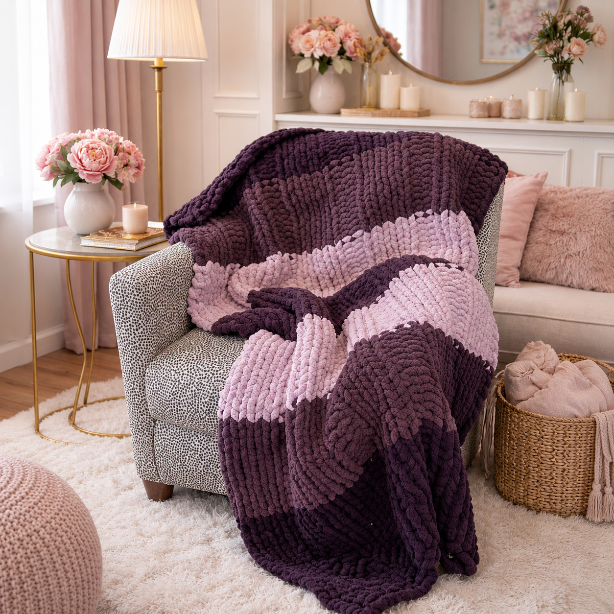 Plum Petals Blanket